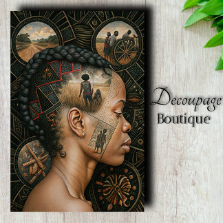 Heritage Mindscape Afrikanische Frau Dekoupage Seidenpapier