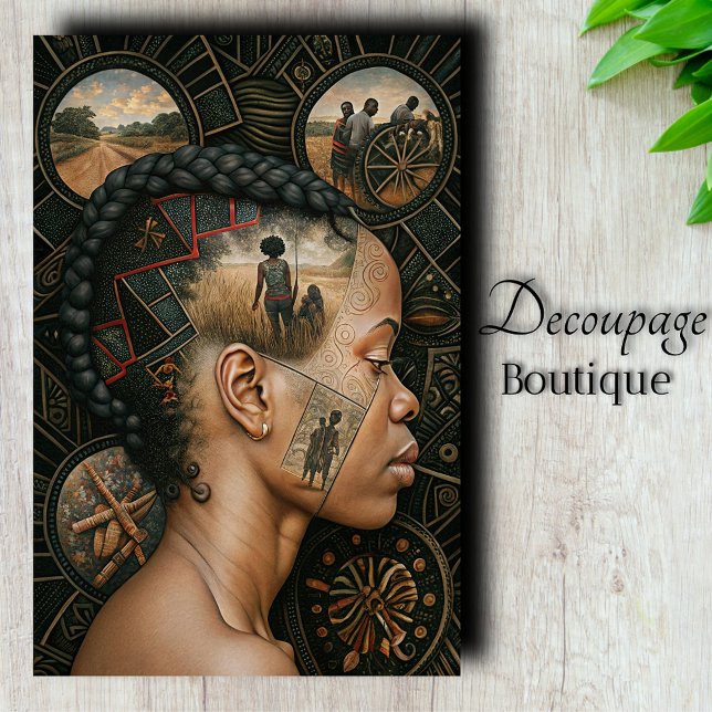 Heritage Mindscape Afrikanische Frau Dekoupage Seidenpapier (African Heritage Mindscape Decoupage Tissue Paper)