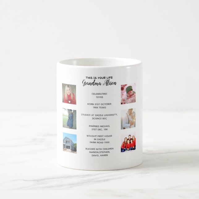 Heritage Oma FOTO COLLAGE Kaffeetasse (Mittel)