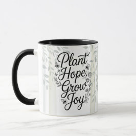 Heritage Plant Hope Grow Joy Botanical Quote Tasse