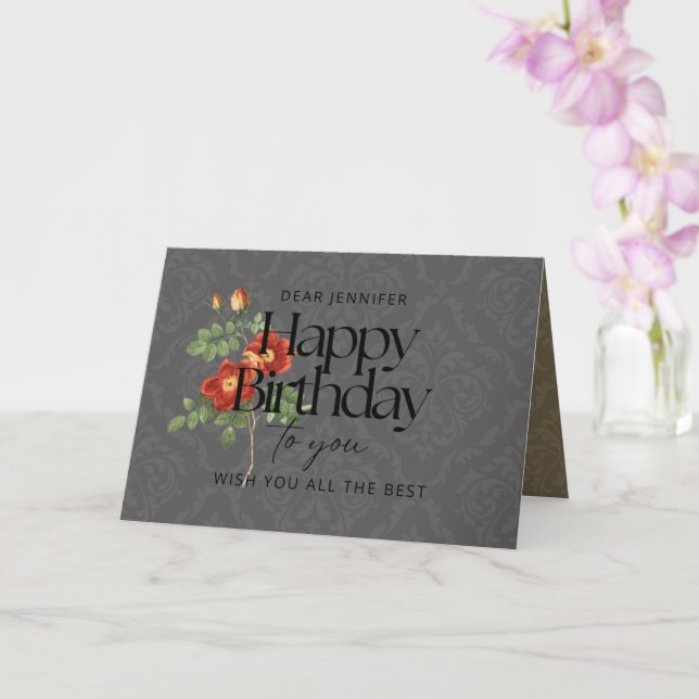 Heritage Primrose Elegante Custom Birthday Card Karte (Orchidee)