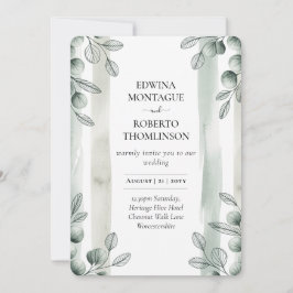 Heritage Sage Eucalyptus Botanical Wedding Einladung