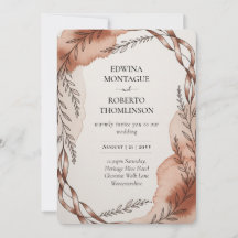 Heritage Terracotta Ribbon Botanical Wedding