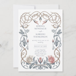 Heritage Victorian Botanical Floral Rose Wedding Einladung