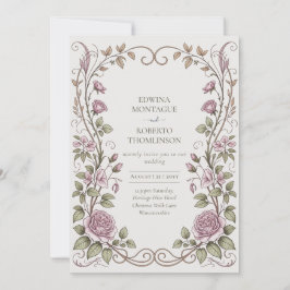 Heritage Victorian Botanical Rose Wedding Einladung