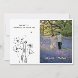 Heritage Wildflower und Bienen FOTO Danke-Karte Einladung