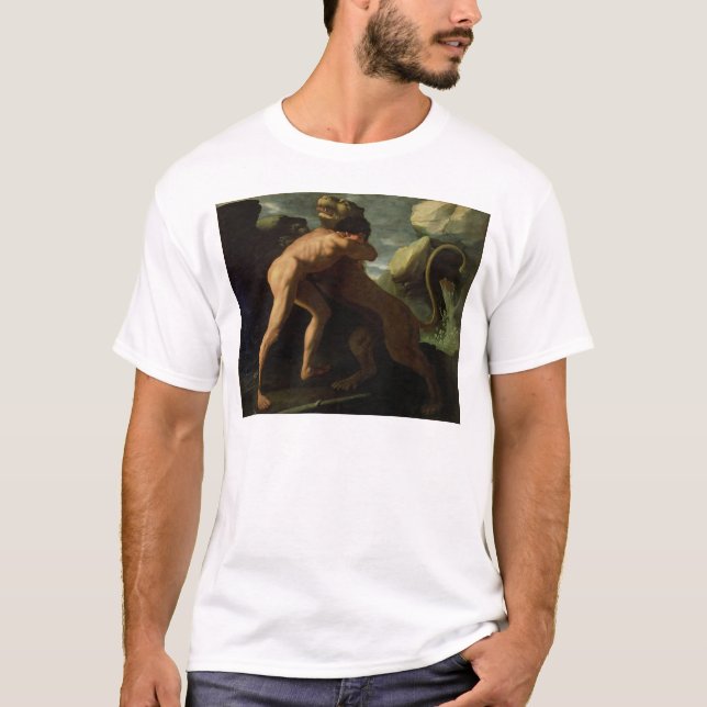 Herkules, der mit dem Nemean Löwe kämpft T-Shirt (Vorderseite)