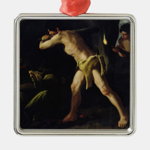 Herkules, der mit der Lernaean Hydra kämpft Silbernes Ornament