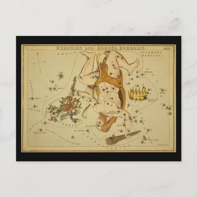 Herkules (Heracles) und Corona Borealis Postkarte (Vorderseite)