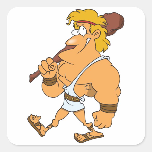 Herkules Quadratischer Aufkleber (Vorderseite)