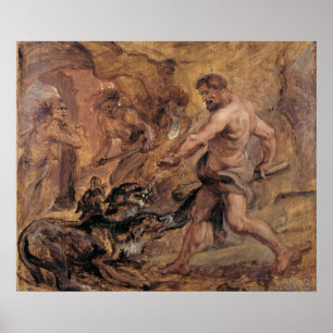 Herkules und Cerberus Poster