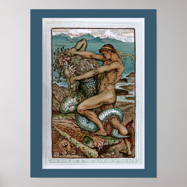 Herkules und der alte Mann des Meeres Poster (Vorne)