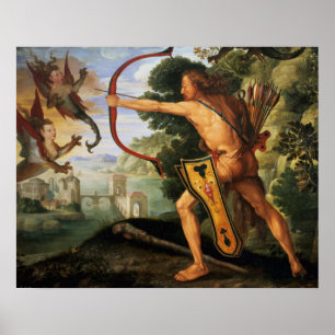 Herkules und die Stymphalian Vögel, 1600 Poster