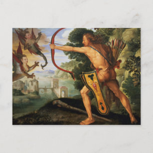 Herkules und die stymphalischen Vögel, 1600 Postkarte