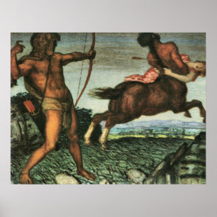 Herkules und Nessus durch Franz von Stuck Poster