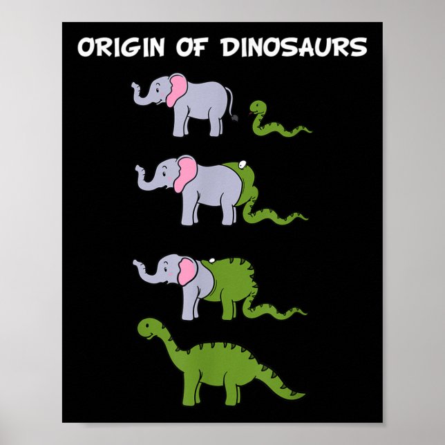 Herkunft der Dinosaurier Funny Snake & amp; Elepha Poster (Vorne)
