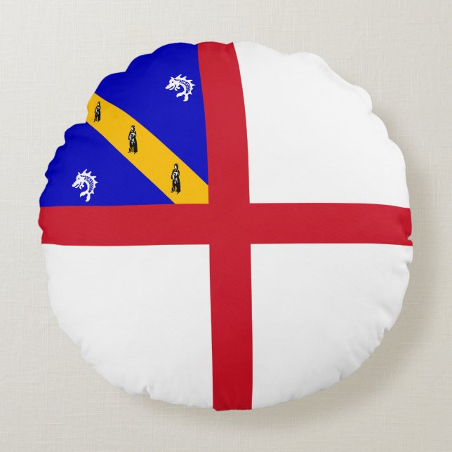 Herm Flag Rundes Kissen (Vorderseite)
