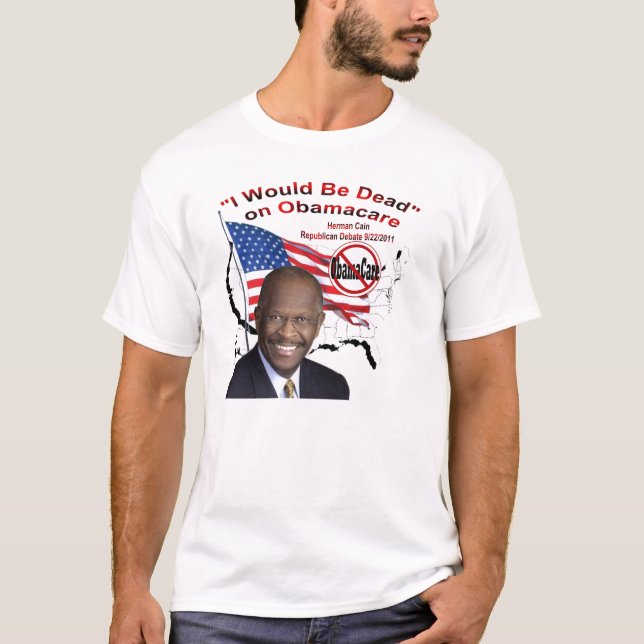 Herman Kain 2012 - Obamanomics verletzt Amerika! T-Shirt (Vorderseite)