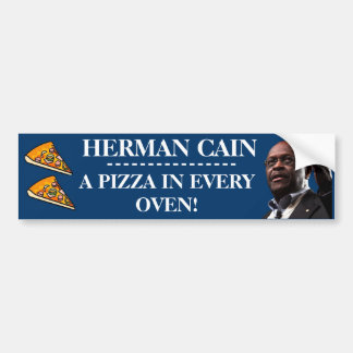 Herman Kain: Eine Pizza in jedem Ofen-Blauen Autoaufkleber