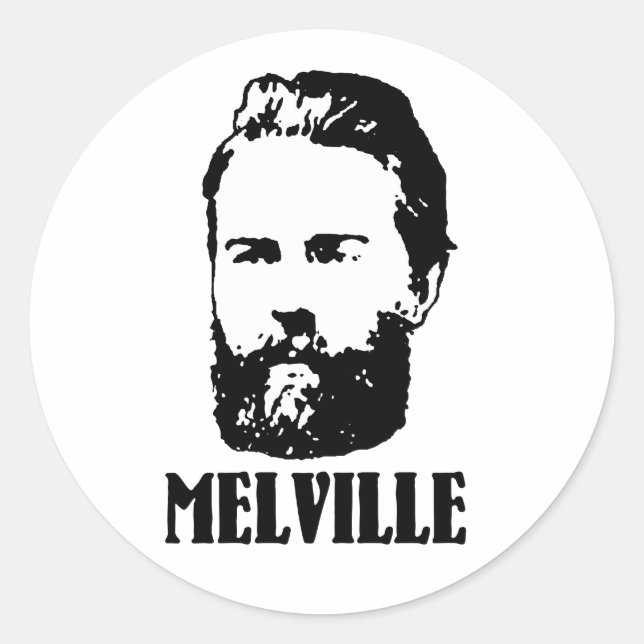 Herman Melville Runder Aufkleber (Vorderseite)