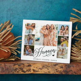 Hermanas FotoCollage Typografie Keepake Fotoplatte