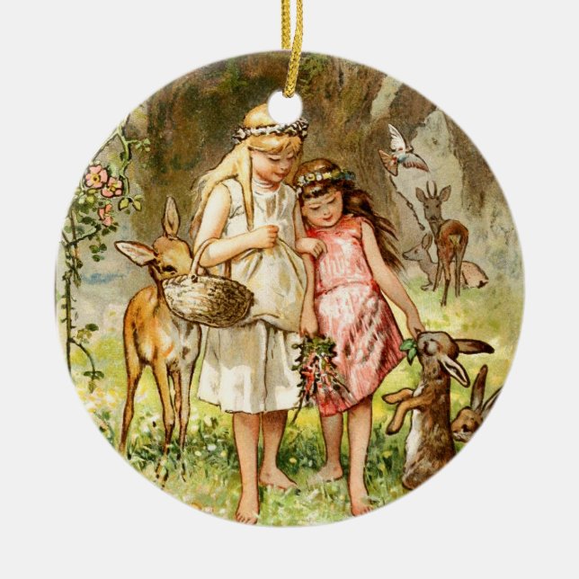 Hermann Vogel - Schnee-Weiß und Rosen-Rot Keramikornament (Vorne)
