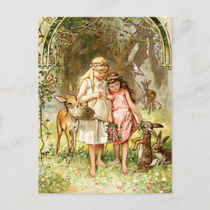 Hermann Vogel - Schneewittchen und Rosenrot Postkarte