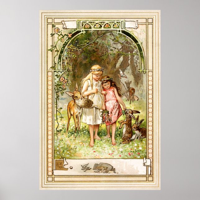 Hermann Vogel - Snow White and Rose Red Poster (Vorne)
