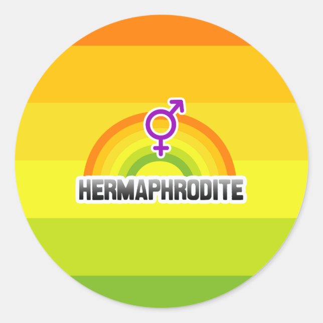 HERMAPHRODITE RAINBOW RUNDER AUFKLEBER (Vorderseite)
