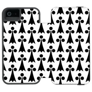 Hermelin-Muster, Mittelalterliches Muster, Schwarz Incipio Watson™ iPhone 5 Geldbörsen Hülle