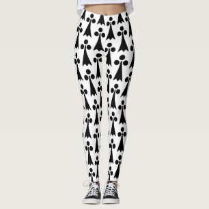 Hermelinmuster, Mittelalterliches Muster, Schwarz  Leggings
