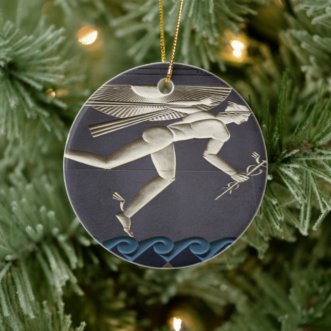 Hermes - Herald of the Greece Gods in NYC Keramik Ornament (Baum)