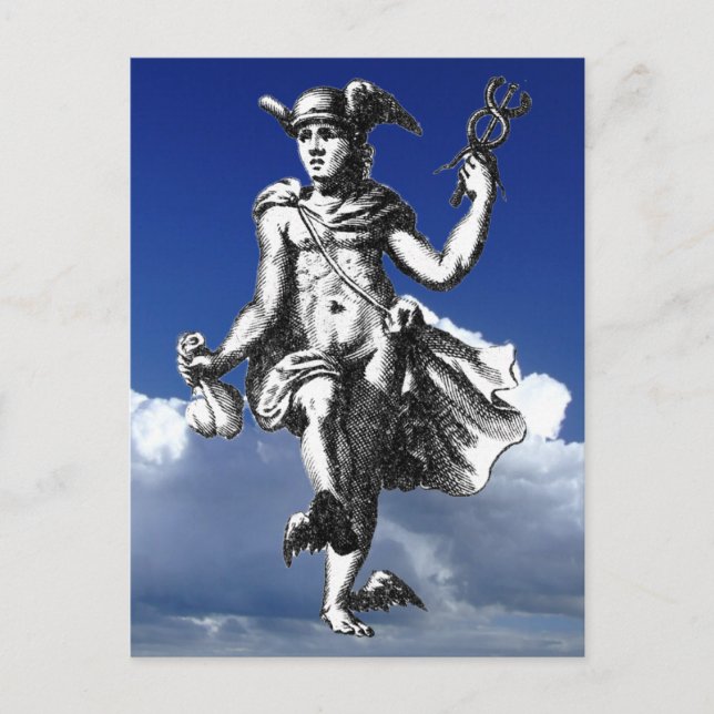 Hermes Mercury Alchemist Postkarte (Vorderseite)