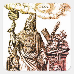 Hermes Trismegistus (Hermes der Beste Dreier) Quadratischer Aufkleber