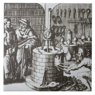 Hermetische Philosophen und ein Alchemist, von Fliese