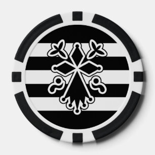 Hermine bretonne en gha du (weiß und schwarz) pokerchips