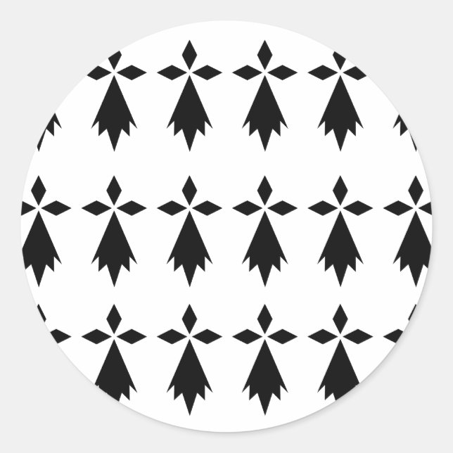 Hermine Flagge Bretagne Runder Aufkleber (Vorderseite)
