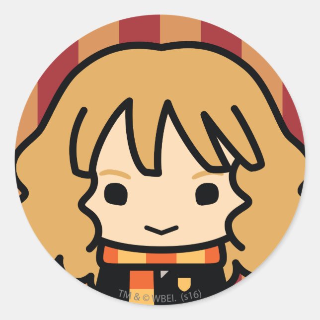 Hermione Granger Cartoon Art Runder Aufkleber (Vorderseite)