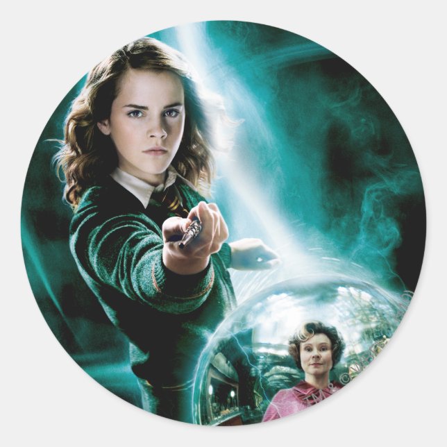 Hermione Granger und Professor Umbridge Runder Aufkleber (Vorderseite)