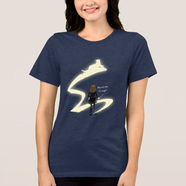 Hermione Grangers Patronus-Gemälde Tri-Blend Shirt (Vorderseite)