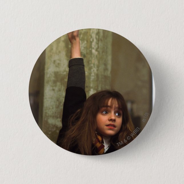 Hermione hebt Hand Button (Vorderseite)