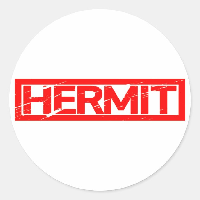 Hermit-Briefmarke Runder Aufkleber (Vorderseite)