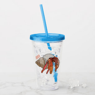 Hermit Crab Cartoon Illustration Acryltrinkbecher