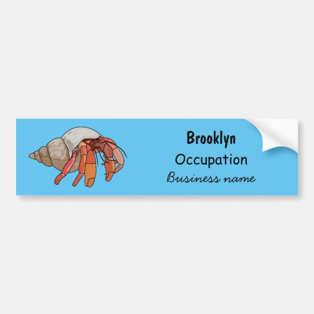 Hermit Crab Cartoon Illustration Autoaufkleber (Vorne)