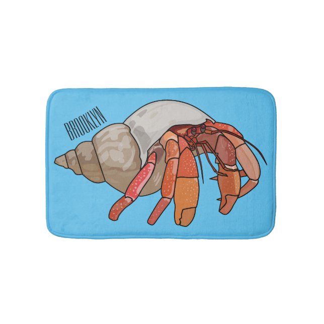 Hermit Crab Cartoon Illustration Badematte (Vorderseite)
