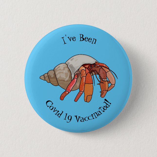 Hermit Crab Cartoon Illustration Button (Vorderseite)