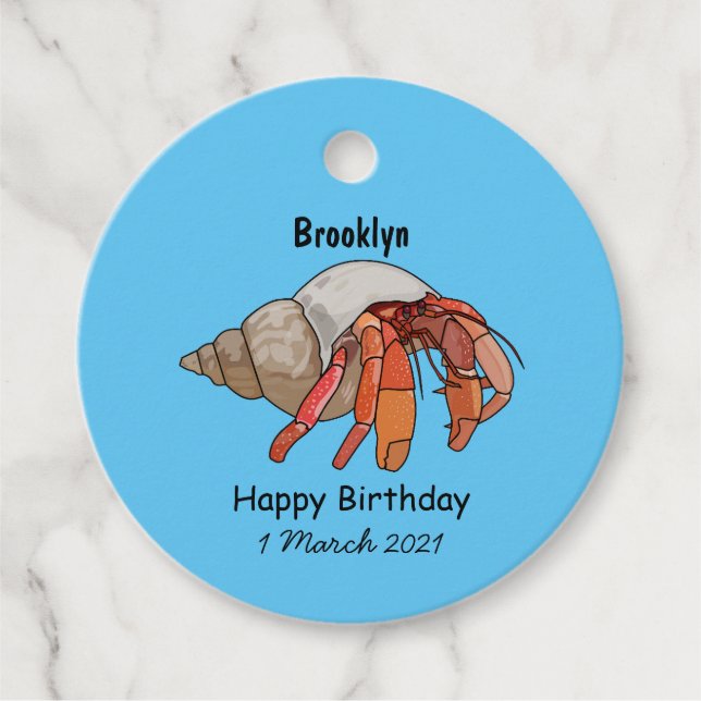 Hermit Crab Cartoon Illustration Geschenkanhänger (Vorderseite)