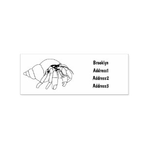 Hermit Crab Cartoon Illustration Gummistempel