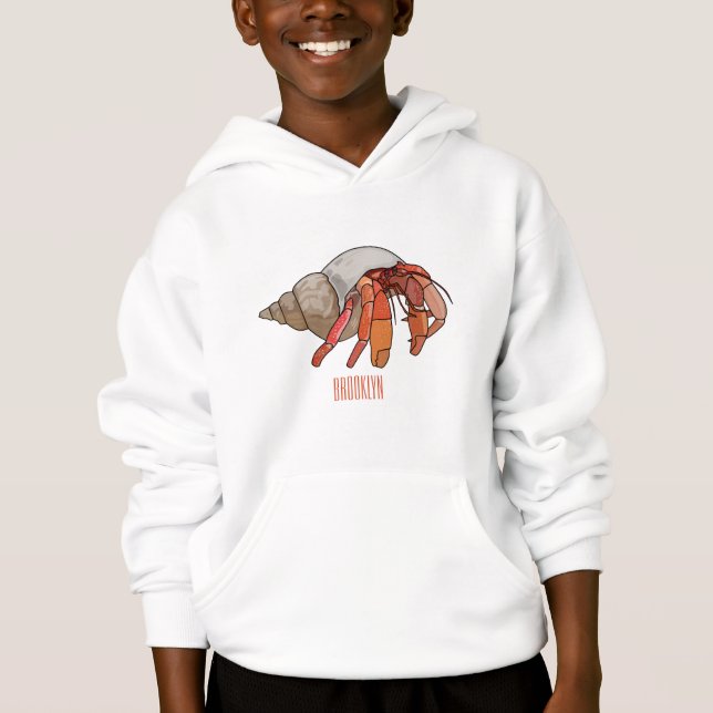 Hermit Crab Cartoon Illustration Hoodie (Vorderseite)