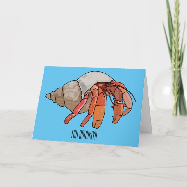 Hermit Crab Cartoon Illustration Karte (Vorderseite)